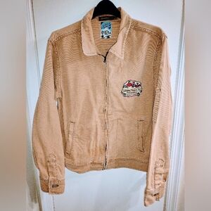 Vintage Johnson motors canvas jacket with patches read description